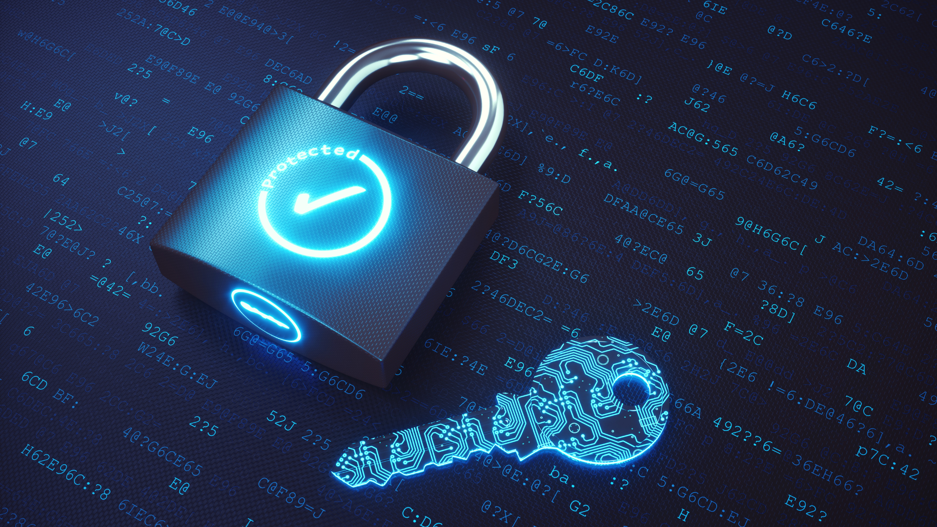 Immagine generica di un lucchetto e una chiave digitali